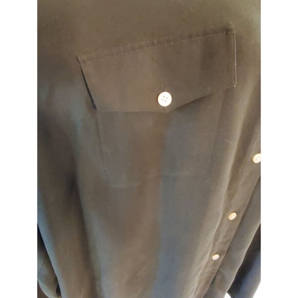 Lauren Ralph Lauren Thick Silk Button Up Shirt Size 3XL Forest Green Outdoors - Picture 3 of 14